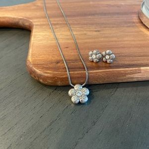 Brighton Flower La Vie Necklace and Earring Set Reversible